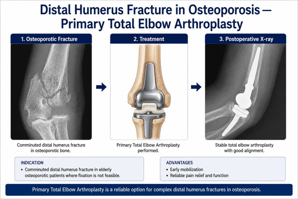 Distal Humerus Fracture in Osteoporosis — Primary Total Elbow Arthroplasty