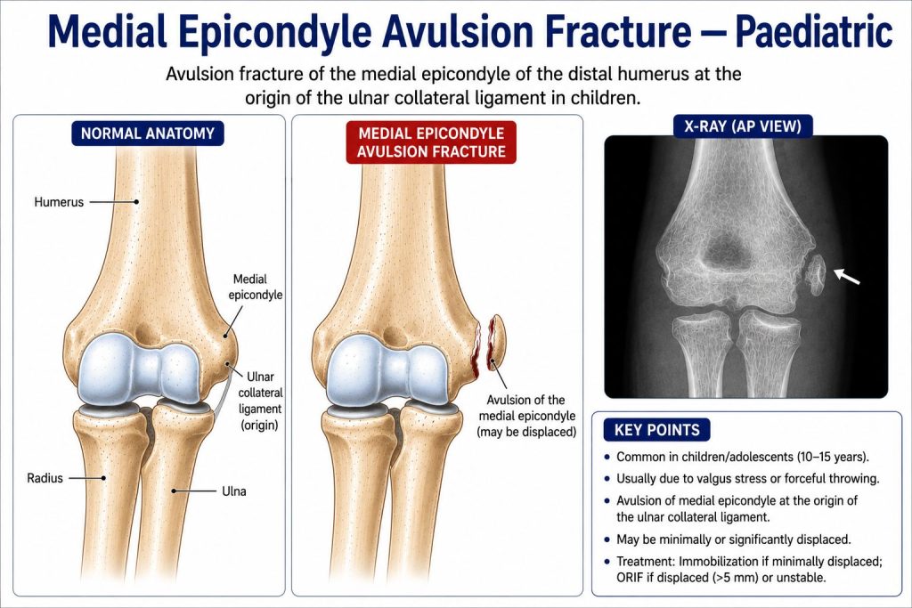 Medial Epicondyle Avulsion Fracture — Paediatric